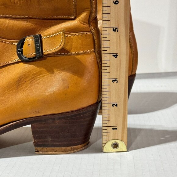 Vintage Levi's Leather Western Boots Mid Calf Zip up Women's Size 7.5 / 41.5 - Picture 14 of 16